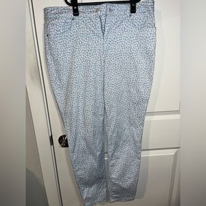 Charter Club Women's All OverPrinted Skinny Ankle Jeans BabyBlue Flowers Size 12